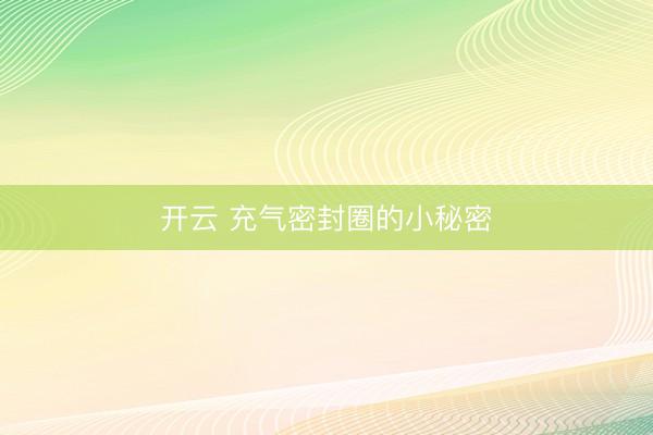 开云 充气密封圈的小秘密