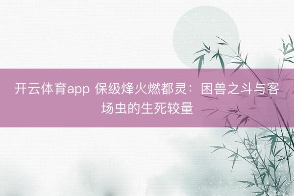 开云体育app 保级烽火燃都灵：困兽之斗与客场虫的生死较量