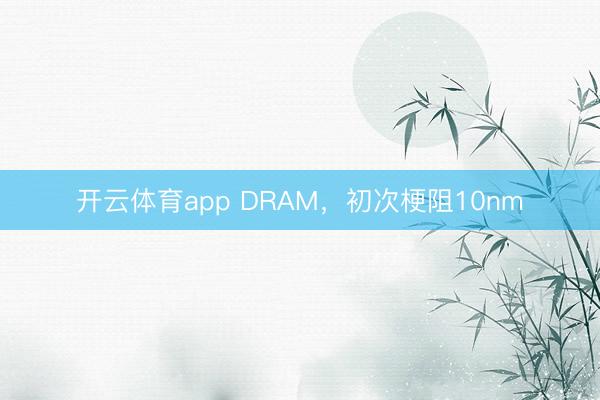 开云体育app DRAM，初次梗阻10nm