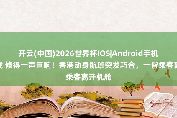 开云(中国)2026世界杯IOS|Android手机app下载 倏得一声巨响！香港动身航班突发巧合，一皆乘客离开机舱