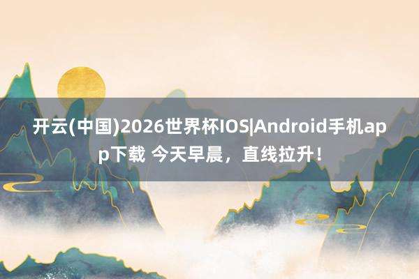 开云(中国)2026世界杯IOS|Android手机app下载 今天早晨，直线拉升！