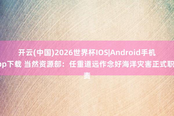开云(中国)2026世界杯IOS|Android手机app下载 当然资源部：任重道远作念好海洋灾害正式职责