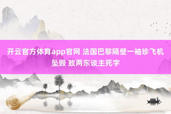 开云官方体育app官网 法国巴黎隔壁一袖珍飞机坠毁 致两东谈主死字