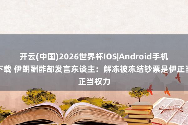 开云(中国)2026世界杯IOS|Android手机app下载 伊朗酬酢部发言东谈主：解冻被冻结钞票是伊正当权力