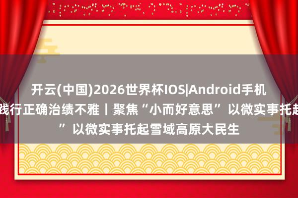 开云(中国)2026世界杯IOS|Android手机app下载 缔造和践行正确治绩不雅丨聚焦“小而好意思” 以微实事托起雪域高原大民生