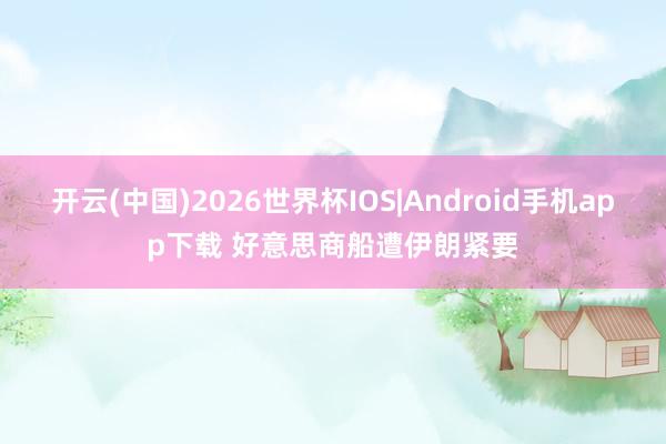 开云(中国)2026世界杯IOS|Android手机app下载 好意思商船遭伊朗紧要
