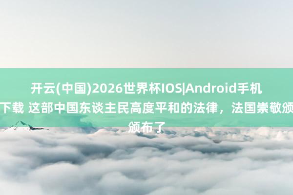 开云(中国)2026世界杯IOS|Android手机app下载 这部中国东谈主民高度平和的法律，法国崇敬颁布了