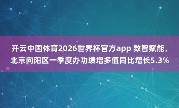 开云中国体育2026世界杯官方app 数智赋能，北京向阳区一季度办功绩增多值同比增长5.3%