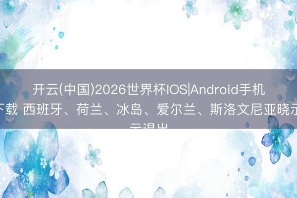 开云(中国)2026世界杯IOS|Android手机app下载 西班牙、荷兰、冰岛、爱尔兰、斯洛文尼亚晓示退出