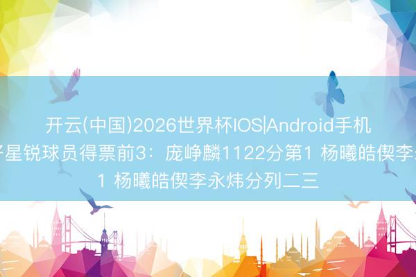 开云(中国)2026世界杯IOS|Android手机app下载 最好星锐球员得票前3:庞峥麟1122分第1 杨曦皓偰李永炜分列二三