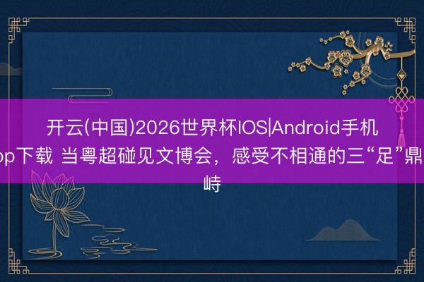 开云(中国)2026世界杯IOS|Android手机app下载 当粤超碰见文博会,感受不相通的三“足”鼎峙