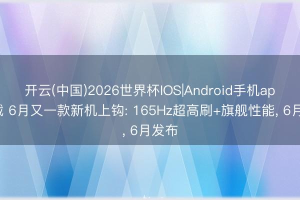开云(中国)2026世界杯IOS|Android手机app下载 6月又一款新机上钩: 165Hz超高刷+旗舰性能, 6月发布