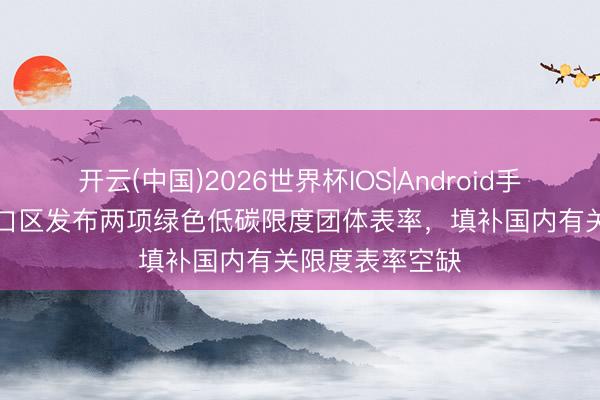 开云(中国)2026世界杯IOS|Android手机app下载 虹口区发布两项绿色低碳限度团体表率，填补国内有关限度表率空缺